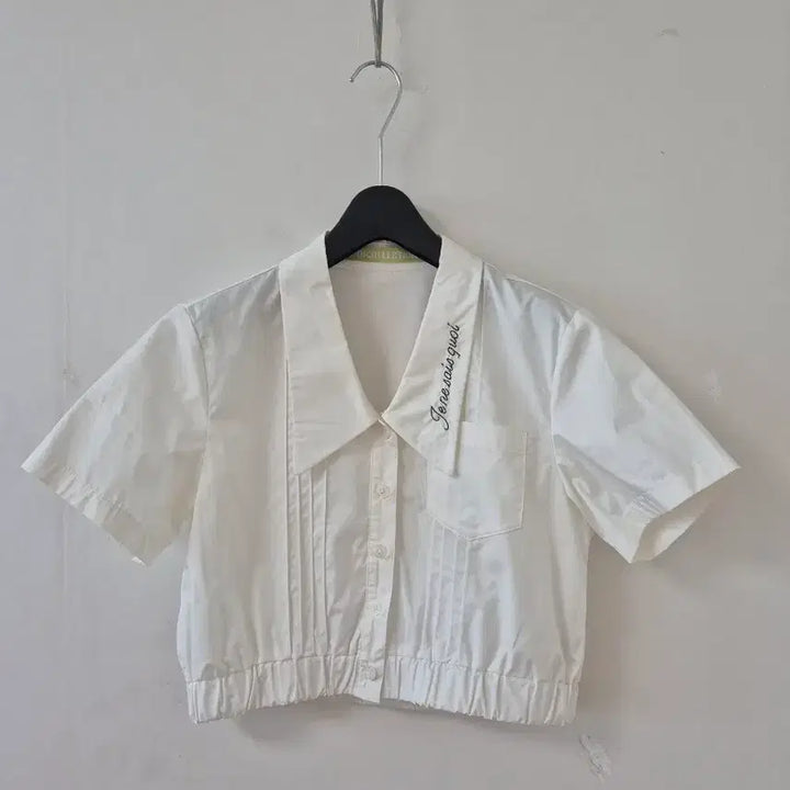 [BUNJANG] 5252 by Oi!Oi! Collection White Embroidered Short Sleeve Shirt (One Size) / 오아이오아이컬렉션