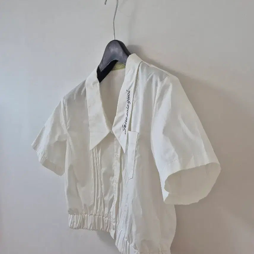 [BUNJANG] 5252 by Oi!Oi! Collection White Embroidered Short Sleeve Shirt (One Size) / 오아이오아이컬렉션