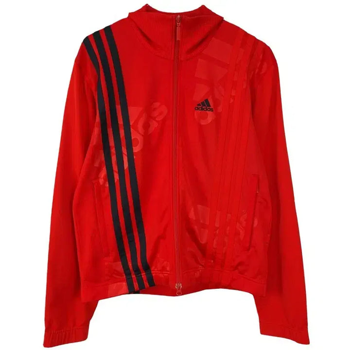 [BUNJANG] Adidas 00s Vintage Logo Embroidered Three Stripes Jersey Track Jacket Zip-Up Red / 아디다스 00s 빈티지 로고 자수 삼선 져지 트랙탑 집업 M20413