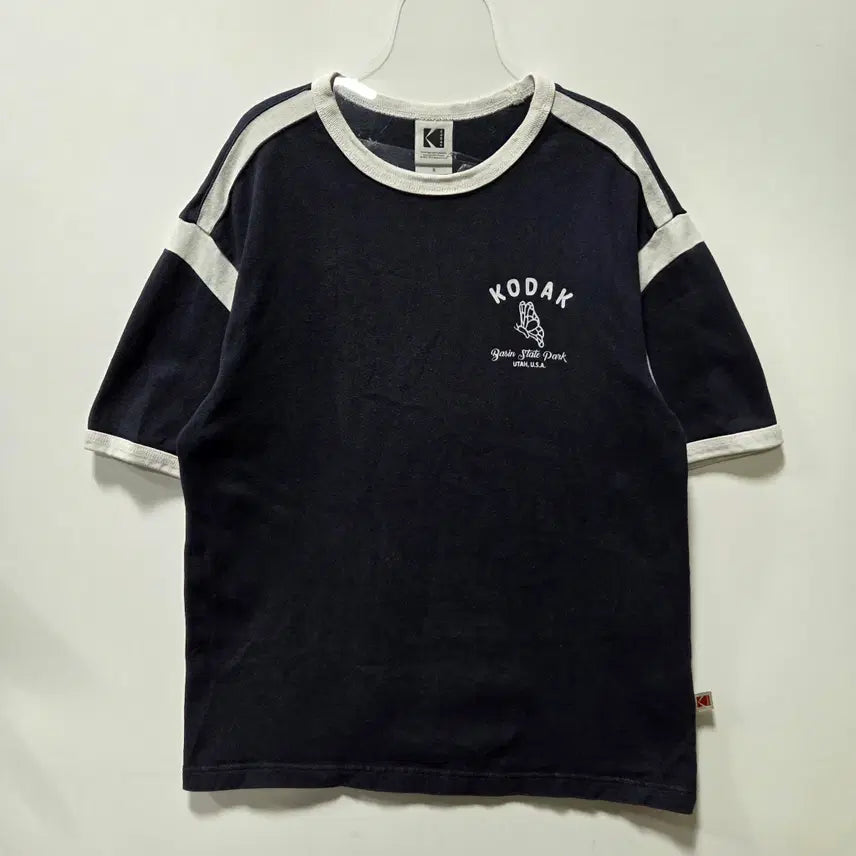 [BUNJANG] Kodak Graphic Ringer T-Shirt / 코닥 트립 워딩 그래픽 링거 반팔 티셔츠 S 26050619