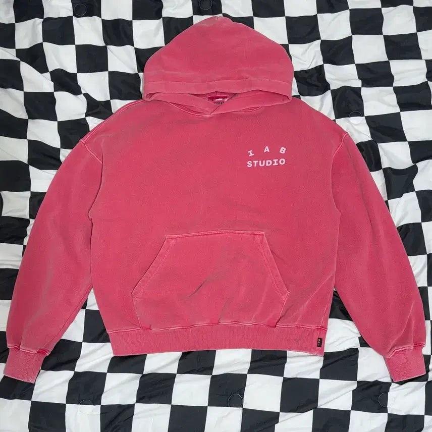[BUNJANG] IAB Studio Pigment Hoodie Coral Pink / 아이앱 스튜디오 피그먼트 후드 코랄 핑크 L