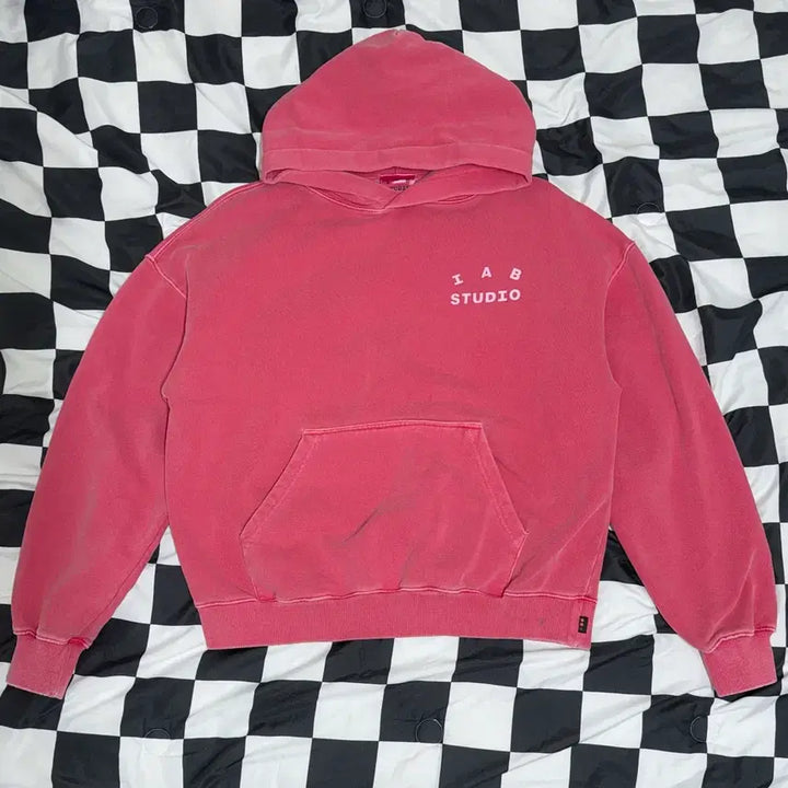 [BUNJANG] IAB Studio Pigment Hoodie Coral Pink / 아이앱 스튜디오 피그먼트 후드 코랄 핑크 L