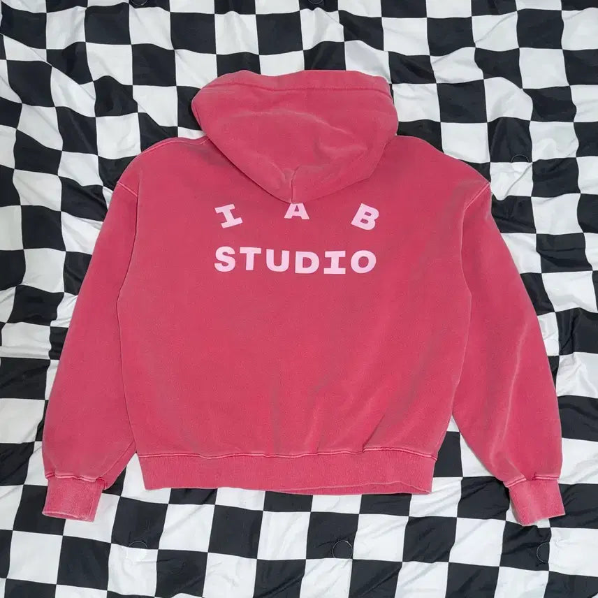[BUNJANG] IAB Studio Pigment Hoodie Coral Pink / 아이앱 스튜디오 피그먼트 후드 코랄 핑크 L