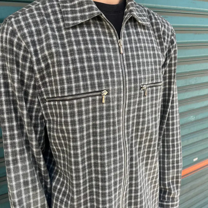 [BUNJANG] Agnes.B Homme 90s Check Shirt Jacket / 90s Agnes.B Homme 체크 셔츠자켓