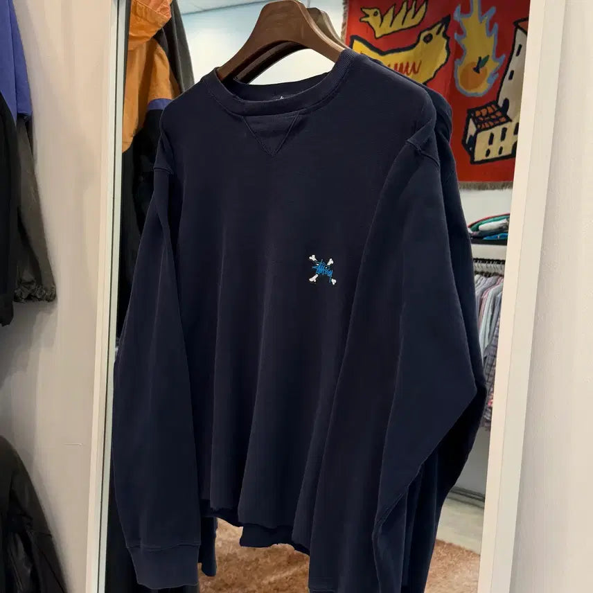 [BUNJANG] 00s Stussy Crossbone Cut-off Sweatshirt / 00s Stussy 스투시 크로스본 컷오프 스웻 셔츠