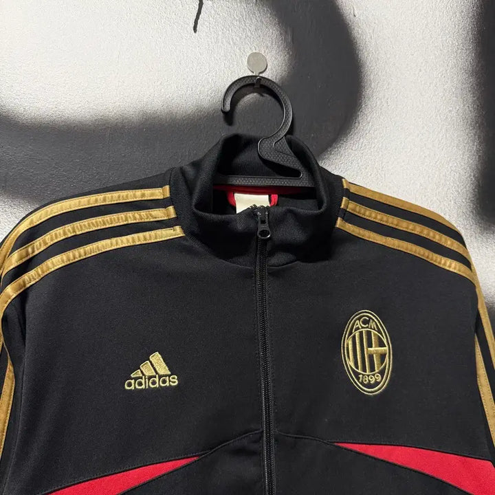 [BUNJANG] Adidas AC Milan Gold Black Zip-Up Jersey Jacket / 아디다스 AC밀란 골드 블랙 집업 져지 자켓