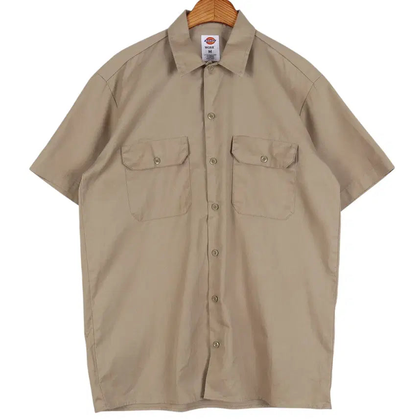 [BUNJANG] Dickies Beige Work Short-Sleeve Shirt - Size M / 디키즈 베이지 워크 반팔 셔츠 M / k4414