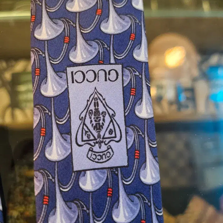 [BUNJANG] Gucci Navy Pattern Silk Necktie / 구찌 네이비 패턴 실크넥타이