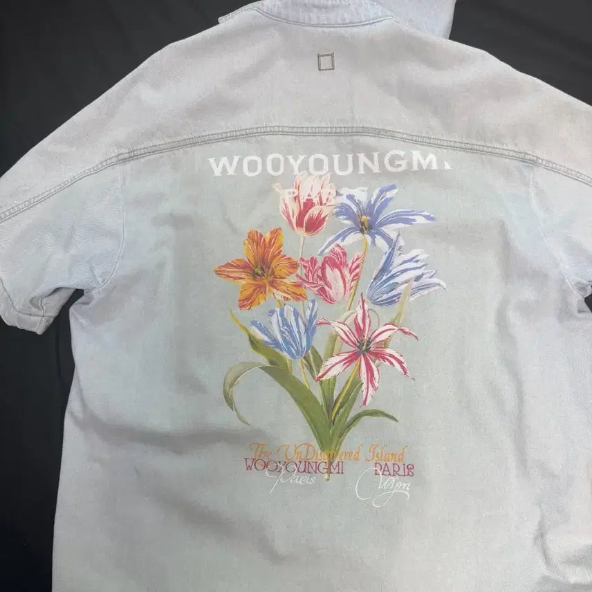 [BUNJANG] Wooyoungmi Flower Print Denim Shirt Size 46 / 우영미 플라워 데님셔츠 판매합니다