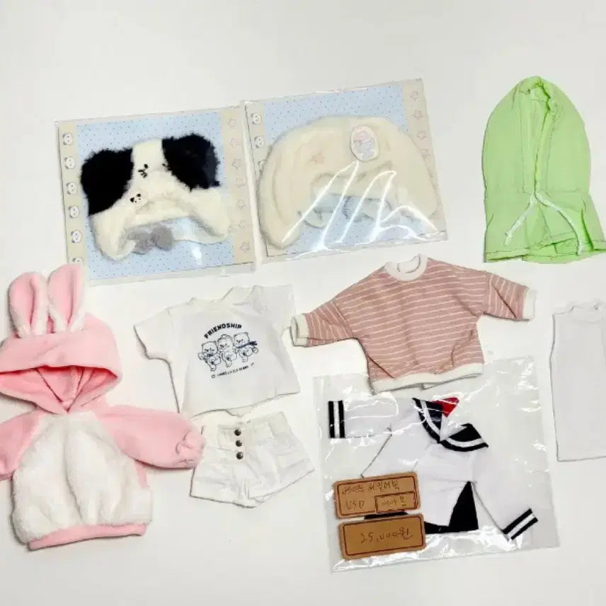 [BUNJANG] USD BJD Casual Outfit Bundle Set Sailor Dress Rabbit Hoodie / 구관 usd 인형 옷 물품 캐주얼 모자 나인나인 타오바오 세일러복 DMS