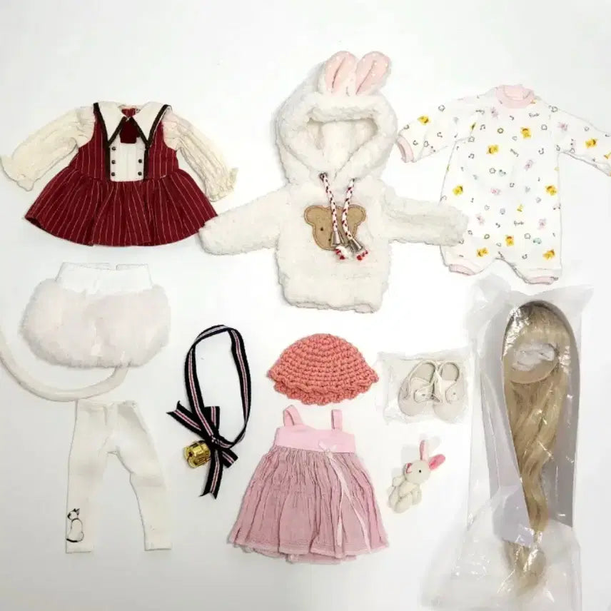 [BUNJANG] USD BJD Casual Outfit Bundle Set Sailor Dress Rabbit Hoodie / 구관 usd 인형 옷 물품 캐주얼 모자 나인나인 타오바오 세일러복 DMS