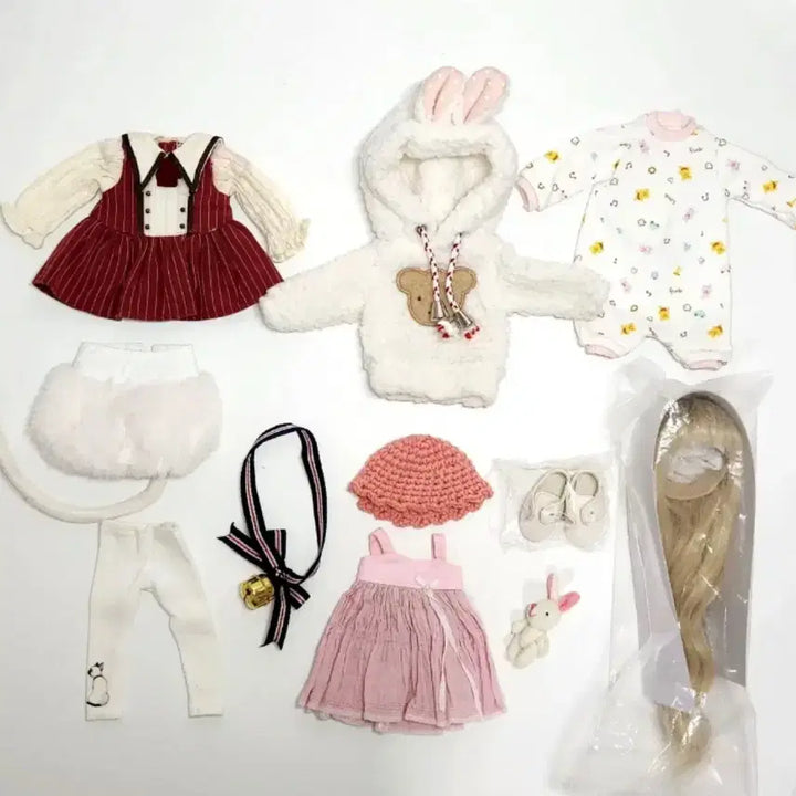 [BUNJANG] USD BJD Casual Outfit Bundle Set Sailor Dress Rabbit Hoodie / 구관 usd 인형 옷 물품 캐주얼 모자 나인나인 타오바오 세일러복 DMS