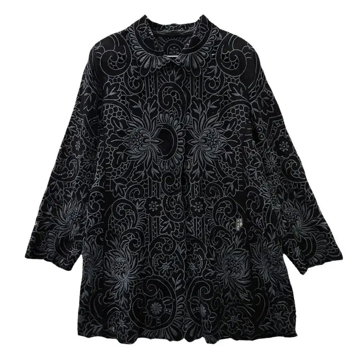 [BUNJANG] Vintage Avant-garde Oriental Ethnic Black Blouse Jacket L / 빈티지 아방가르드 오리엔탈 에스닉 블랙 블라우스 자켓 L