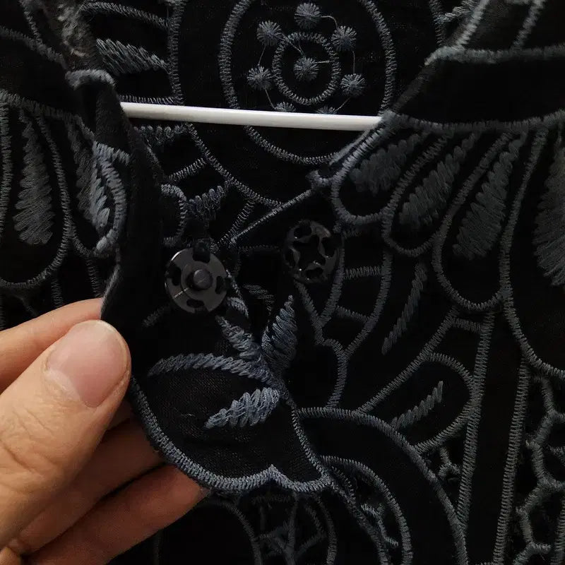 [BUNJANG] Vintage Avant-garde Oriental Ethnic Black Blouse Jacket L / 빈티지 아방가르드 오리엔탈 에스닉 블랙 블라우스 자켓 L
