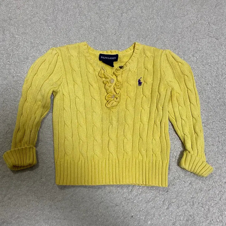 [BUNJANG] Polo Ralph Lauren Baby Yellow Cable Knit 18m / 폴로 랄프로렌 유아 옐로우 케이블 니트 18m