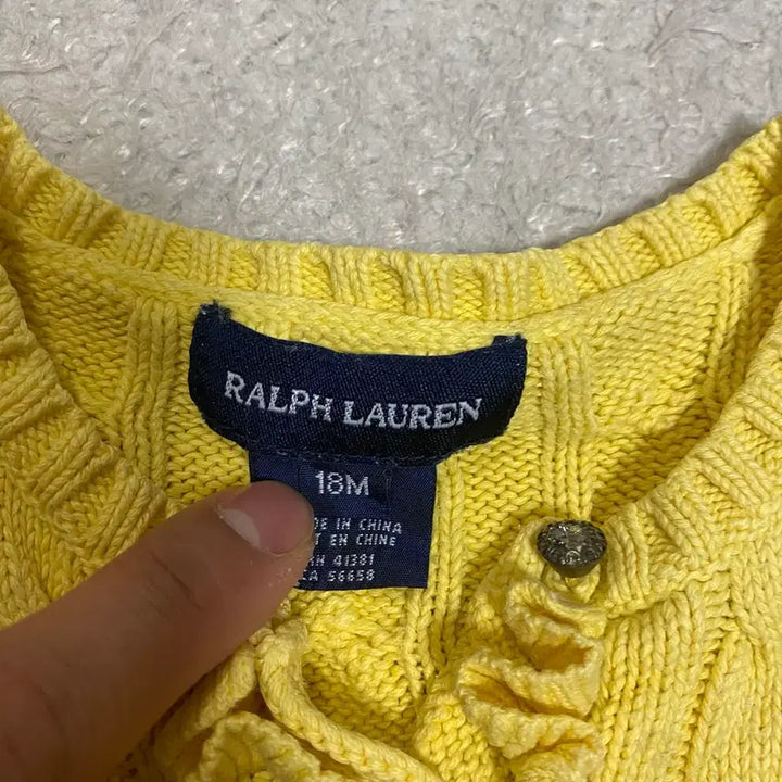 [BUNJANG] Polo Ralph Lauren Baby Yellow Cable Knit 18m / 폴로 랄프로렌 유아 옐로우 케이블 니트 18m