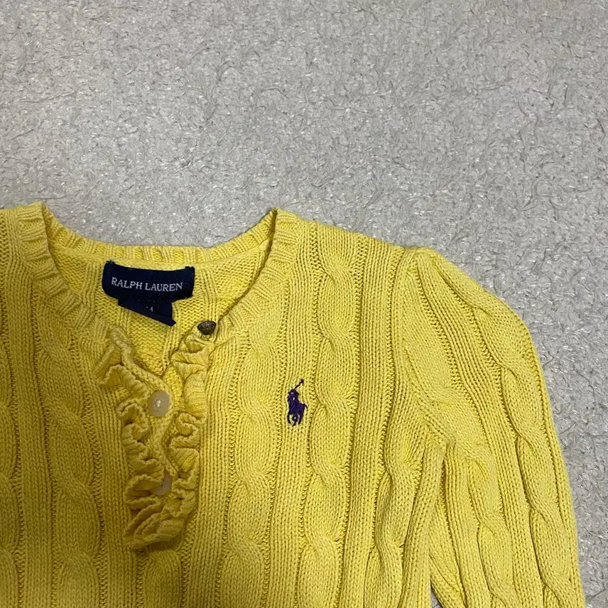 [BUNJANG] Polo Ralph Lauren Baby Yellow Cable Knit 18m / 폴로 랄프로렌 유아 옐로우 케이블 니트 18m