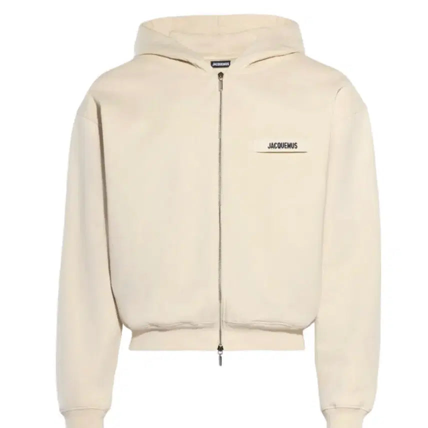[BUNJANG] Jacquemus La Casa de Grograin Logo Zip Hoodie Beige / 자크뮈스 라 카사 더 그로그랭 로고 지퍼 후드 베이지