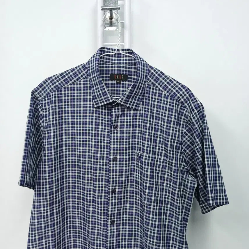 [BUNJANG] Daks Check Pattern Short Sleeve Dress Shirt 105 / 닥스 체크무늬 반팔 드레스 셔츠 105