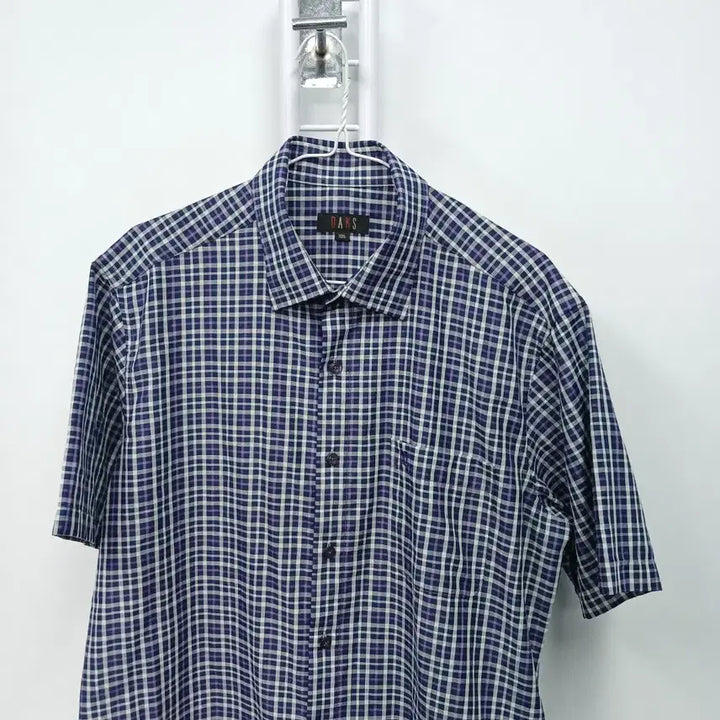 [BUNJANG] Daks Check Pattern Short Sleeve Dress Shirt 105 / 닥스 체크무늬 반팔 드레스 셔츠 105