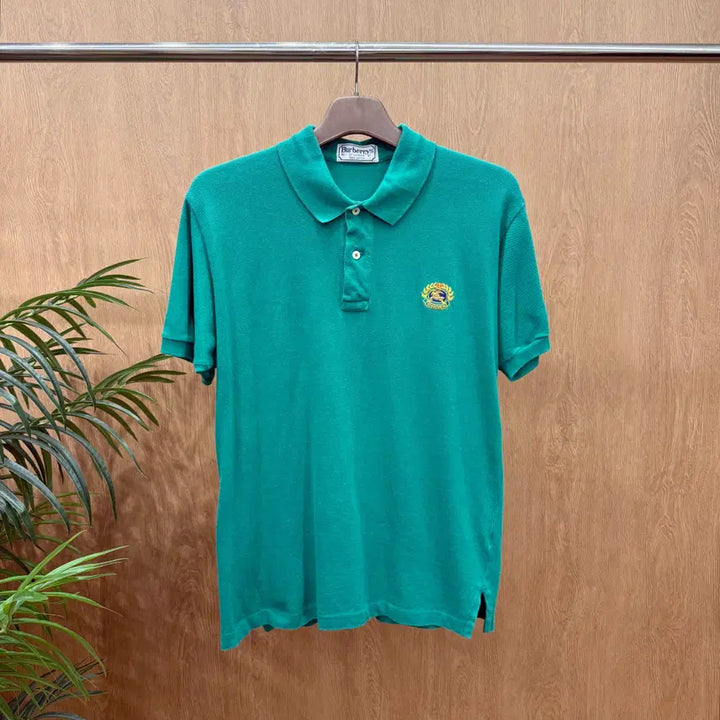 [BUNJANG] Burberry London Classic Crest Embroidered Polo Shirt - Emerald Green / 버버리 런던 클래식 크레스트 자수 PK 카라 반팔티 에메랄드 그린