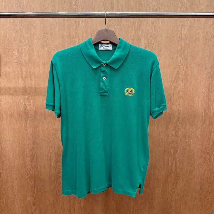 [BUNJANG] Burberry London Classic Crest Embroidered Polo Shirt - Emerald Green / 버버리 런던 클래식 크레스트 자수 PK 카라 반팔티 에메랄드 그린