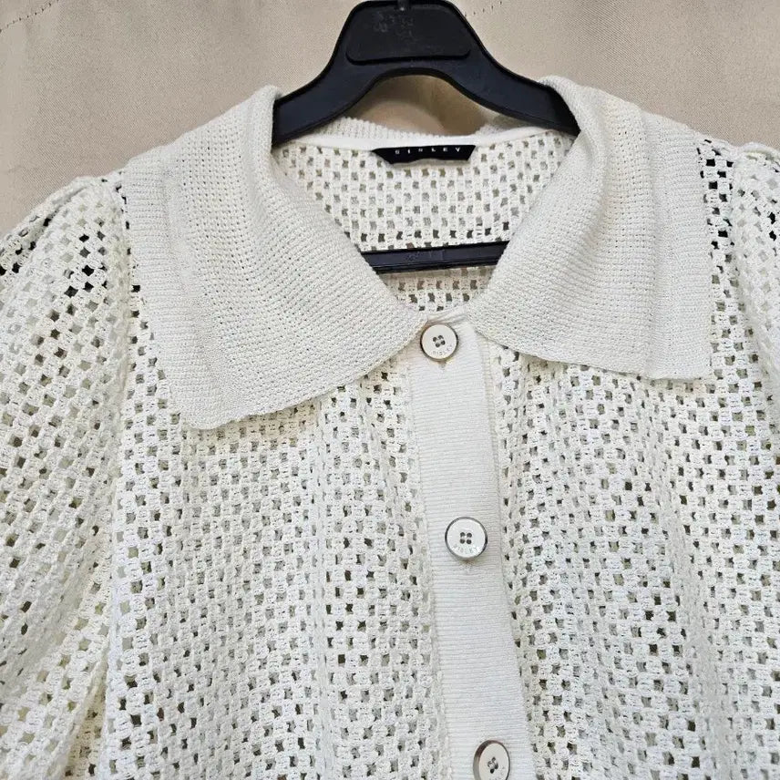 [BUNJANG] Sisley Ivory Short Sleeve Knit Cardigan / 시슬리 아이보리 반팔 니트 가디건