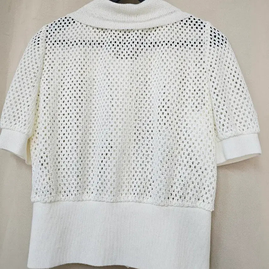 [BUNJANG] Sisley Ivory Short Sleeve Knit Cardigan / 시슬리 아이보리 반팔 니트 가디건