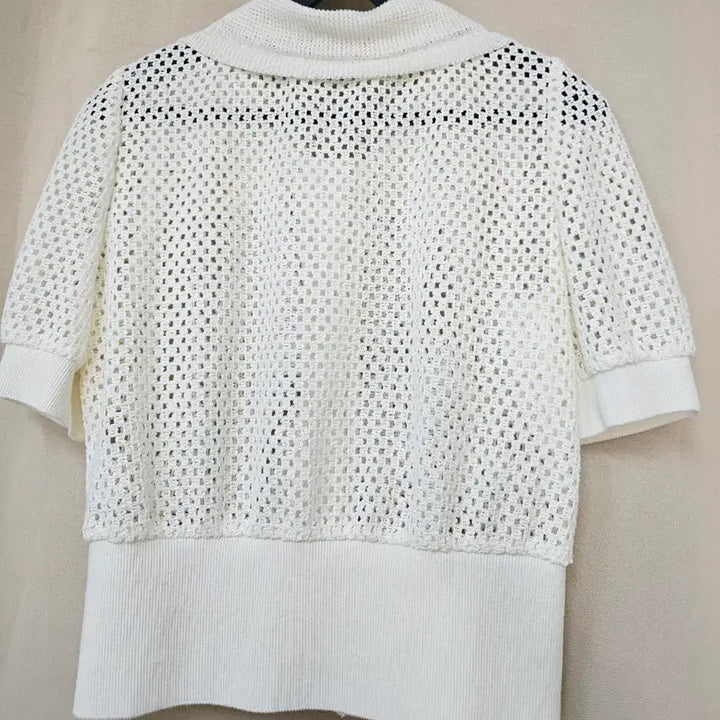 [BUNJANG] Sisley Ivory Short Sleeve Knit Cardigan / 시슬리 아이보리 반팔 니트 가디건