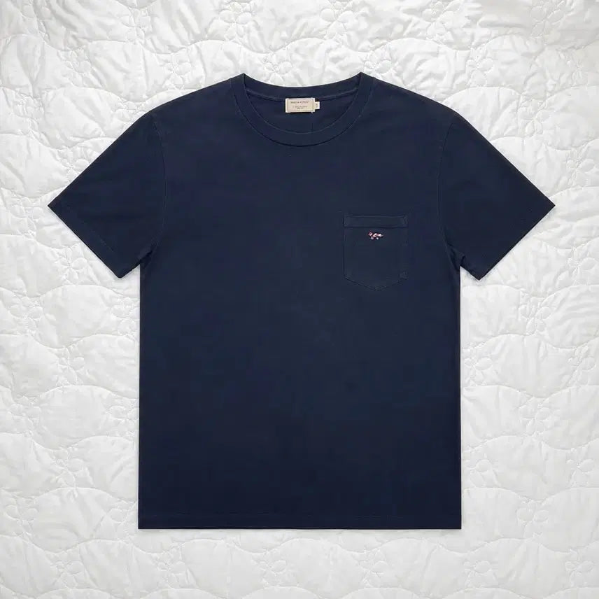 [BUNJANG] Maison Kitsuné Navy Pocket T-Shirt XXL / 메종키츠네 포켓 반팔 네이비 XXL