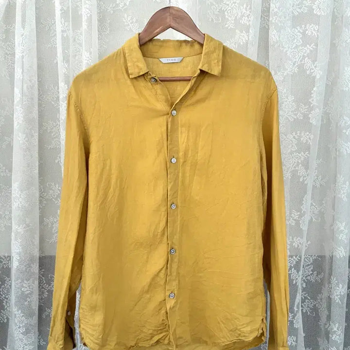 [BUNJANG] Time Homme 100% Linen Shirt Yellow / 100) 타임 옴므 린넨 100 셔츠 옐로우