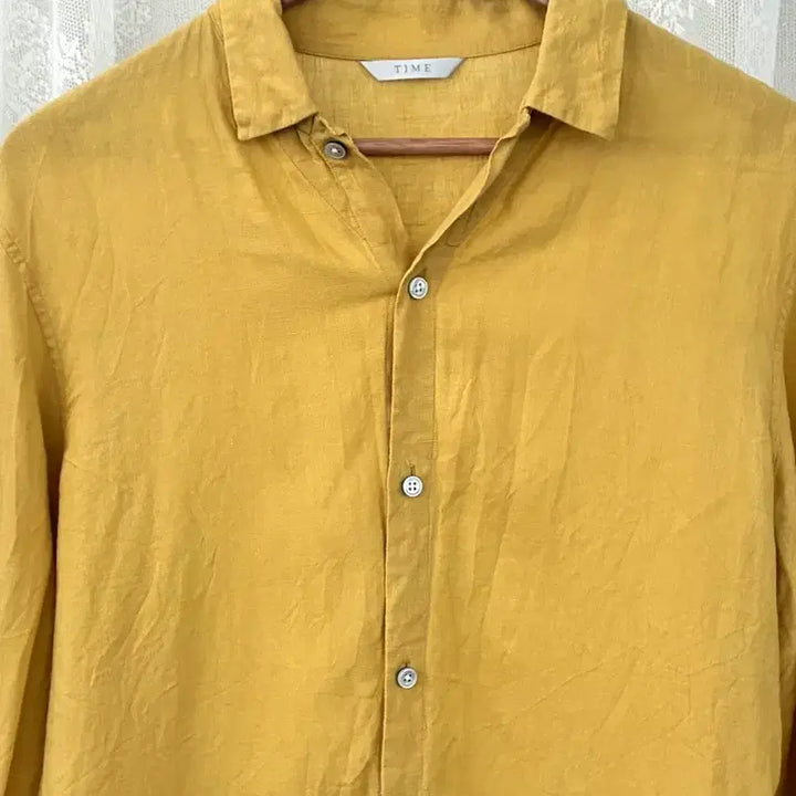 [BUNJANG] Time Homme 100% Linen Shirt Yellow / 100) 타임 옴므 린넨 100 셔츠 옐로우