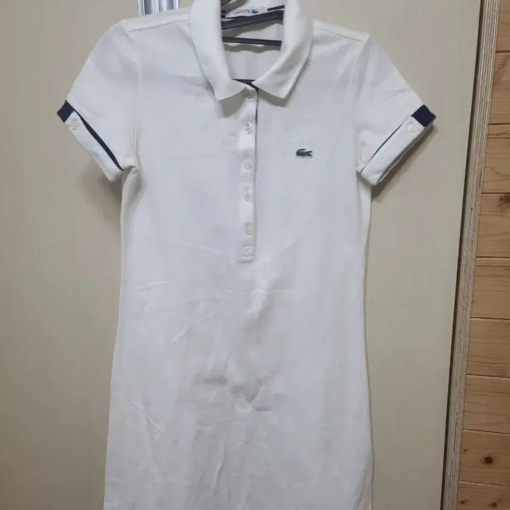 [BUNJANG] Lacoste White Pique Polo Dress / 라코스테 화이트 피케 카라 원피스/상태는최상입니다