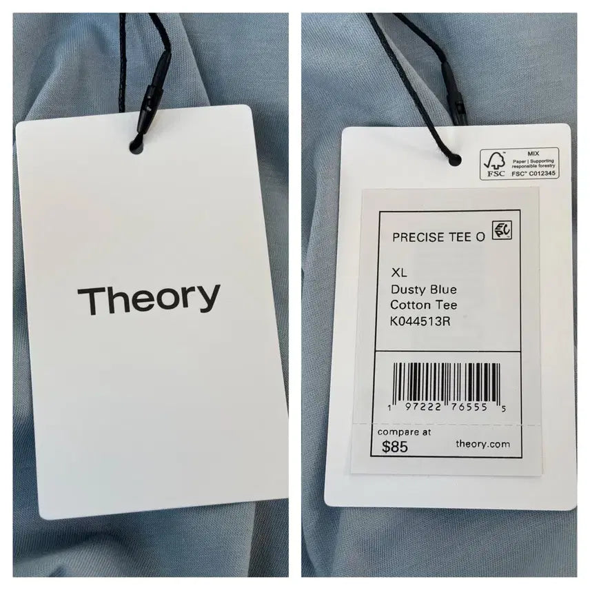 [BUNJANG] Theory Precise Tee Dusty Blue Pima Cotton Short Sleeve T-Shirt XL / 새상품)띠어리 PRECISE TEE 피마코튼 반팔티XL/더스티블루