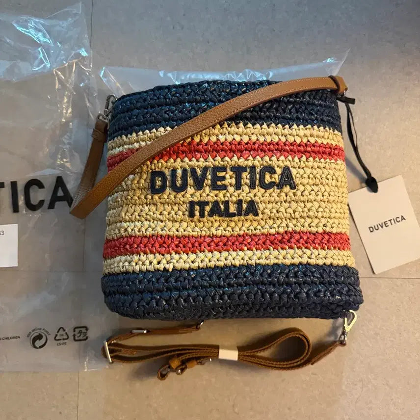 [BUNJANG] Duebeta Fateno Raffia Shoulder Bag Navy / 듀베티카 파테르노 라피아 숄더백 네이비