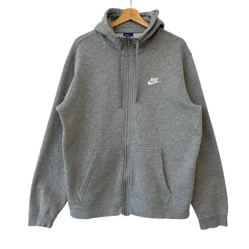 [BUNJANG] Nike Club Hoodie Zip-Up Grey XL / 나이키 클럽 후드 집업 그레이 XL 정품
