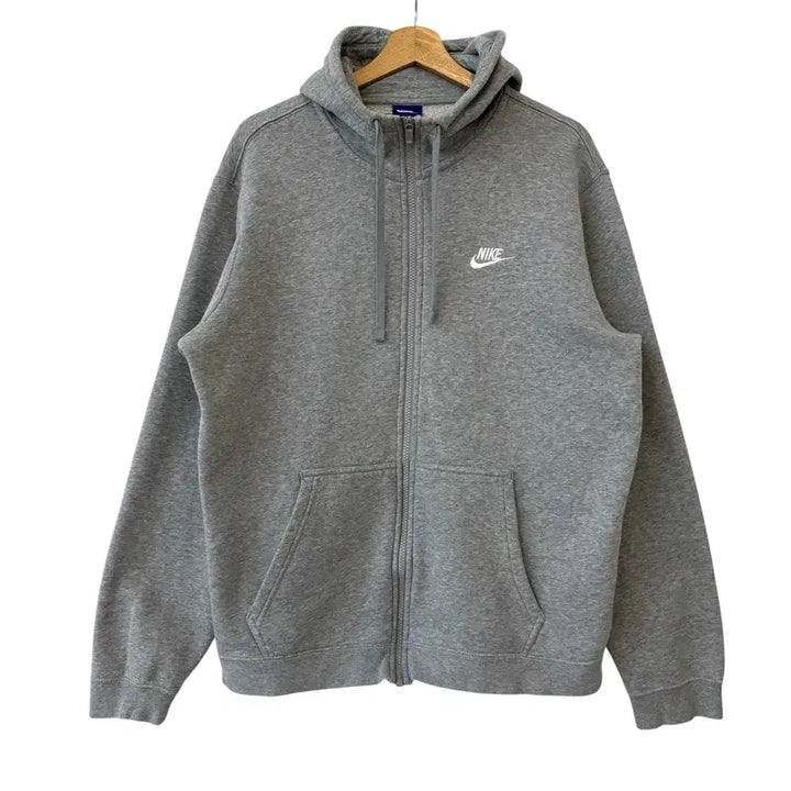 [BUNJANG] Nike Club Hoodie Zip-Up Grey XL / 나이키 클럽 후드 집업 그레이 XL 정품