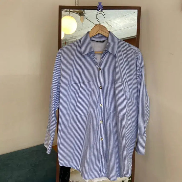 [BUNJANG] ZARA Striped Oversized Fit Shirt / 자라 스트라이프 오버핏 셔츠