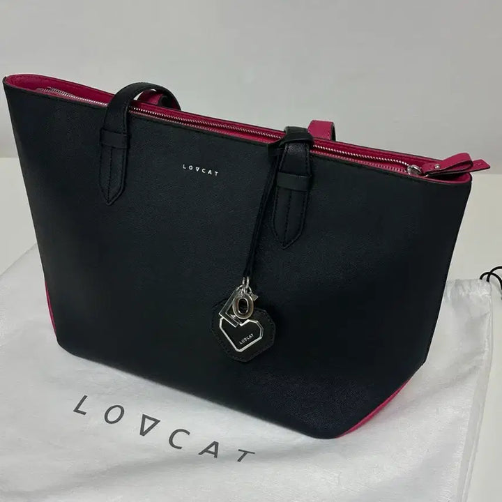 [BUNJANG] Lovecat Tote Bag Shoulder Bag Black / 러브캣 토트백 숄더백 블랙