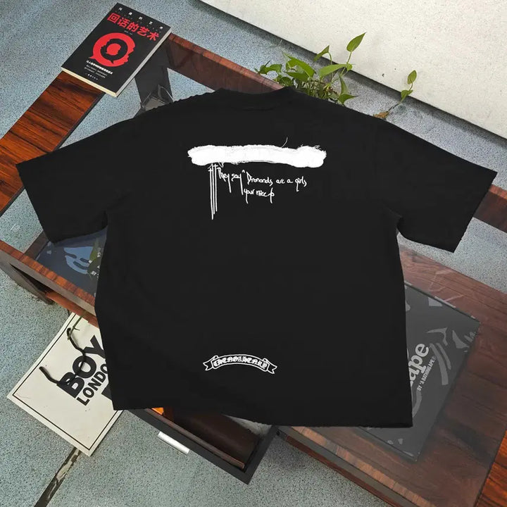[SOLD OUT] 크롬하츠 반팔티셔츠 라운드넥 스몰로고 십자 여름 면 티