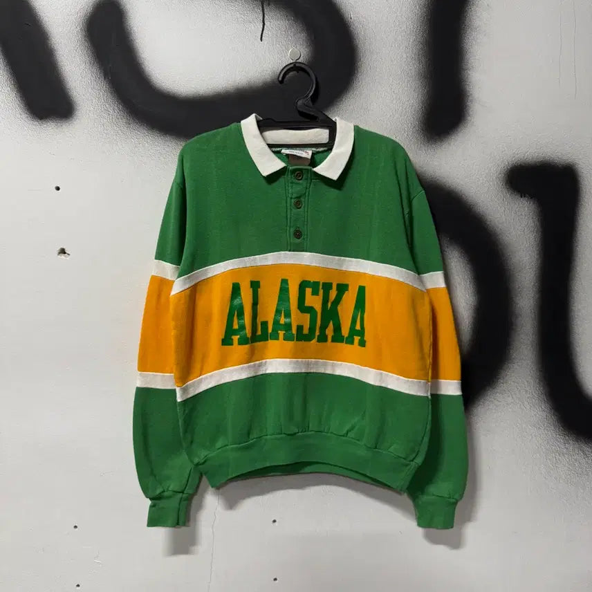 [BUNJANG] Nutmeg Mills USA Old School Rugby Stripe Collar Long Sleeve T-Shirt / Nutmeg Mills USA 올드스쿨 럭비 크롭 피케 카라 티셔츠