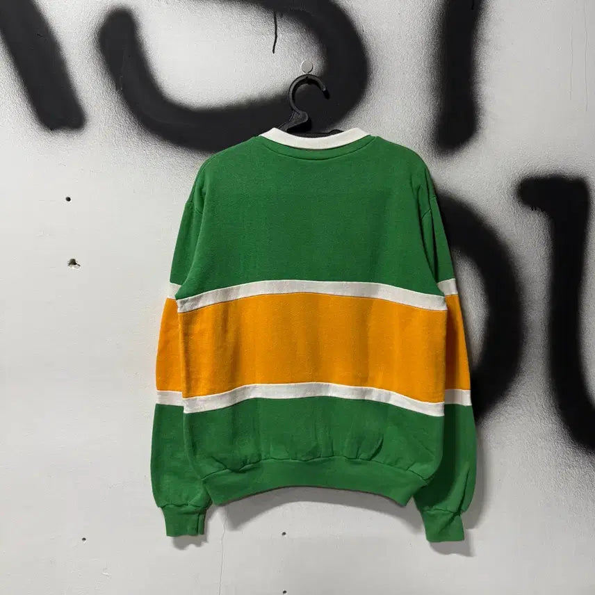 [BUNJANG] Nutmeg Mills USA Old School Rugby Stripe Collar Long Sleeve T-Shirt / Nutmeg Mills USA 올드스쿨 럭비 크롭 피케 카라 티셔츠