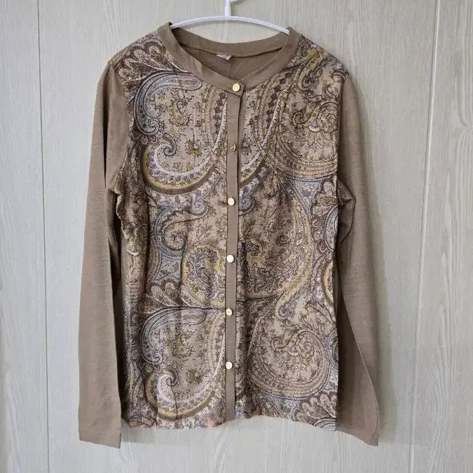 [BUNJANG] Paisley Knit Cardigan Camel Beige Size S / 페이즐리 니트 가디건 55 S 카멜 베이지