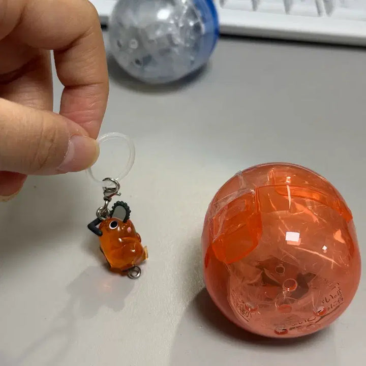 [BUNJANG] Chainsaw Man Pochita Medarot Gacha Keychain Set / 체인소맨 포치타 메지루시 가챠 키링