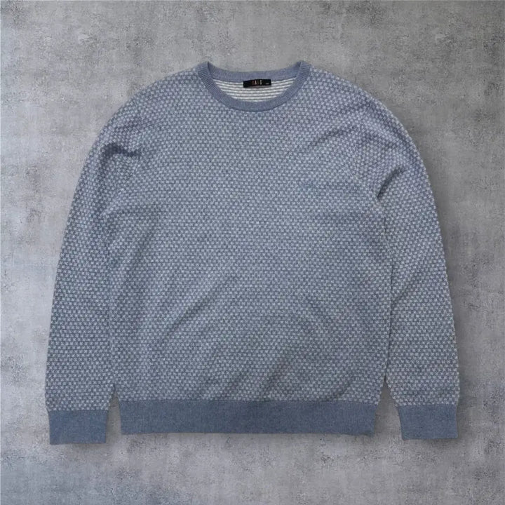 [BUNJANG] Daks Cashmere Jacquard Pattern Knit Sweater Blue 105 / 닥스 Daks 연블루 캐시미어 패턴 니트 105