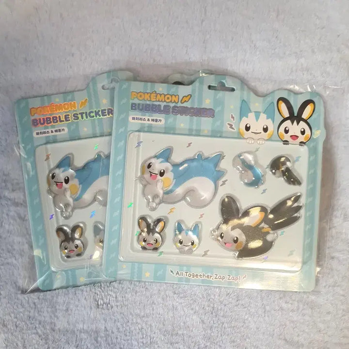 [BUNJANG] Pokemon Ditto Playground Bubble Stickers Pachirisu Emolga / 포켓몬 메타몽 놀이터 버블스티커 파치리스 에몽가