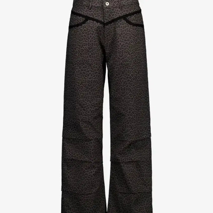 [BUNJANG] SEXYPENSIVE Leopard Lace Pants Charcoal / 섹업이엑스이 레오파드 레이스 팬츠 차콜