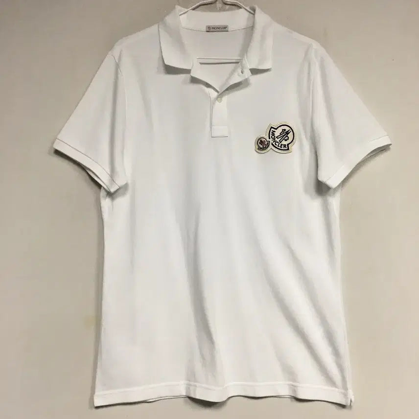 [BUNJANG] Moncler Genuine Double Badge Polo T-Shirt / 몽클레어 정품 더블와펜 폴로 티셔츠
