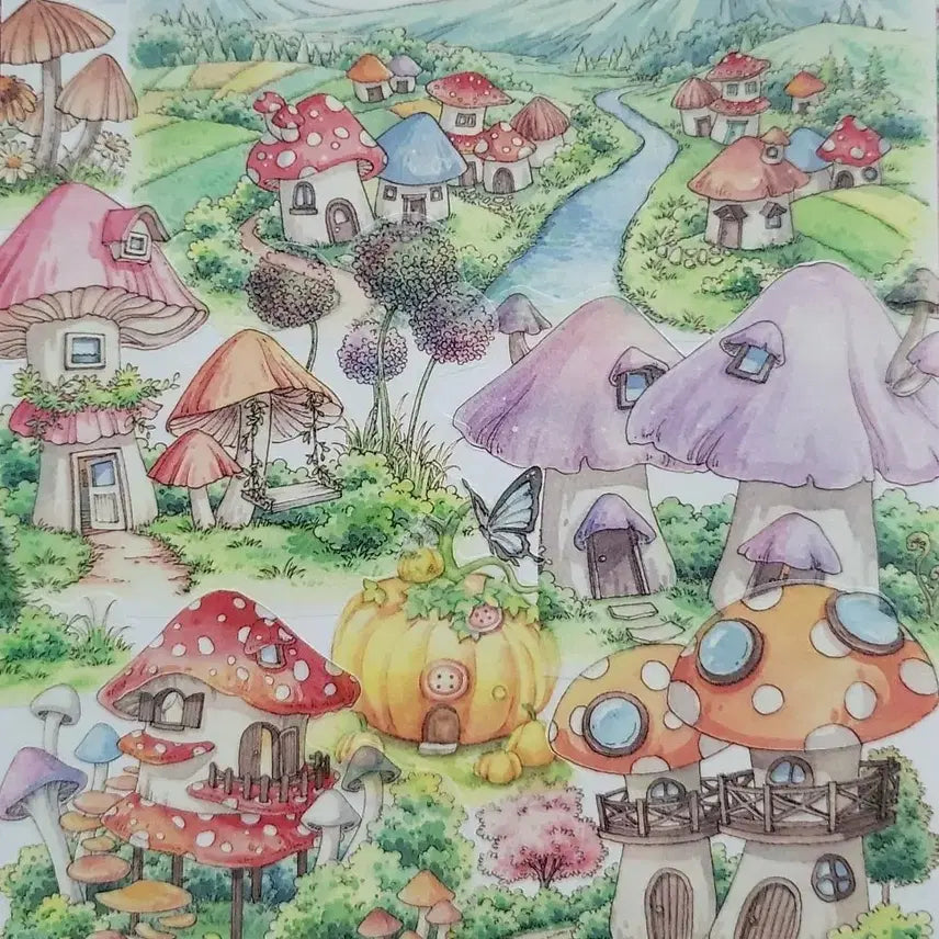 [BUNJANG] MOOD Mushroom Village Masking Tape Cut / MOOD 무드테이프 버섯마을 마스킹테이프 소분컷