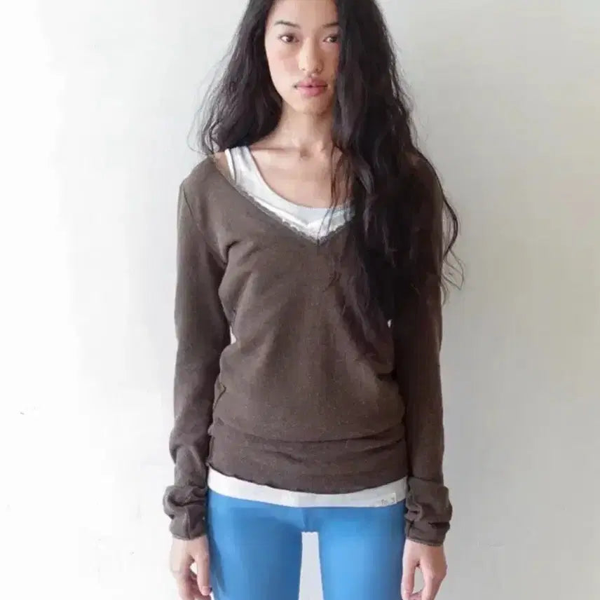 [BUNJANG] Shop Faerie Iris Long Top Khaki + Lace Sleeveless Ivory / [새상품]샵페어리 일괄 iris long top khaki + 레이스나시